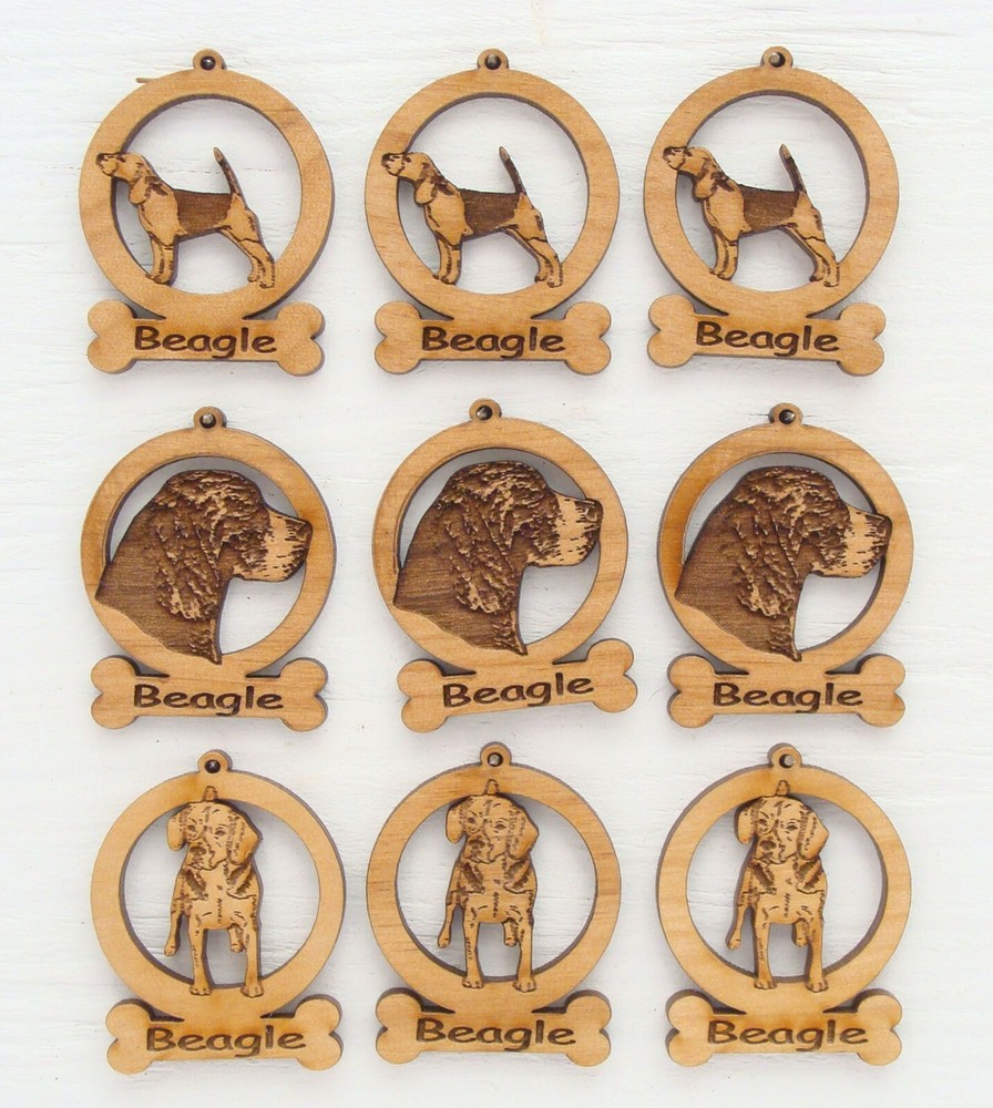Beagle Mini Ornaments  Box of 9