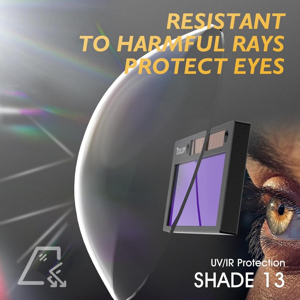 TOOLIOM Auto-Darkening Welding Lens Replacement Solar Charging Variable...