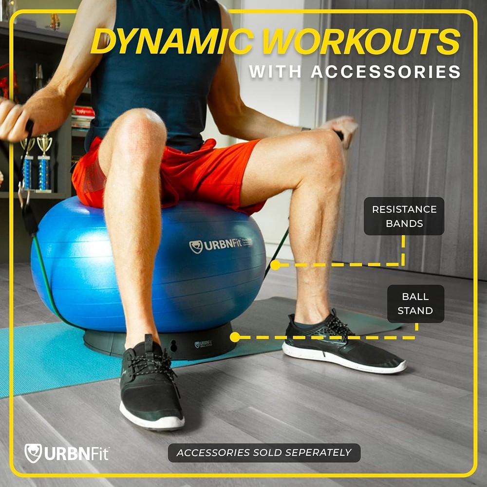 Durable Exercise Ball with Quick Pump for Stretching and Back Pain Relief