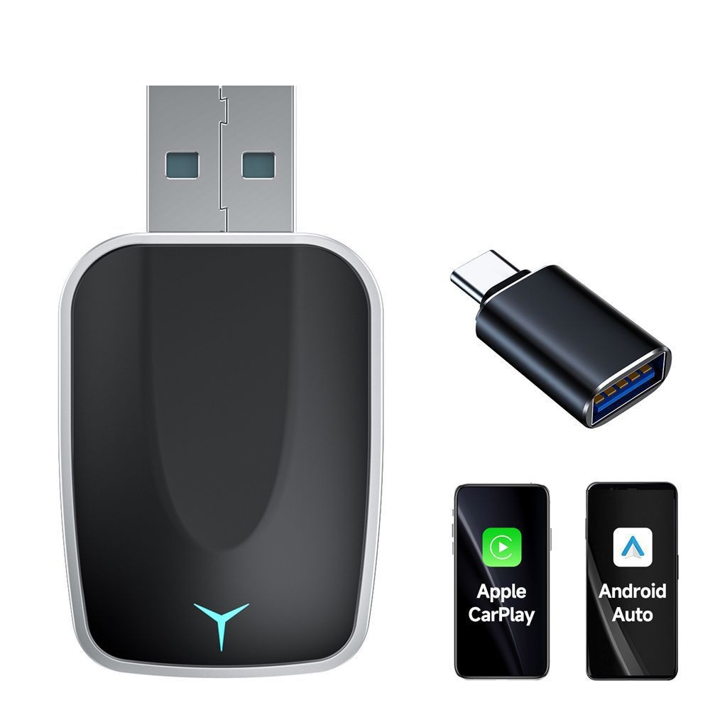 2 in 1 Car Auto Wireless Apple Carplay & Android Auto USB Adapter Plug & Play