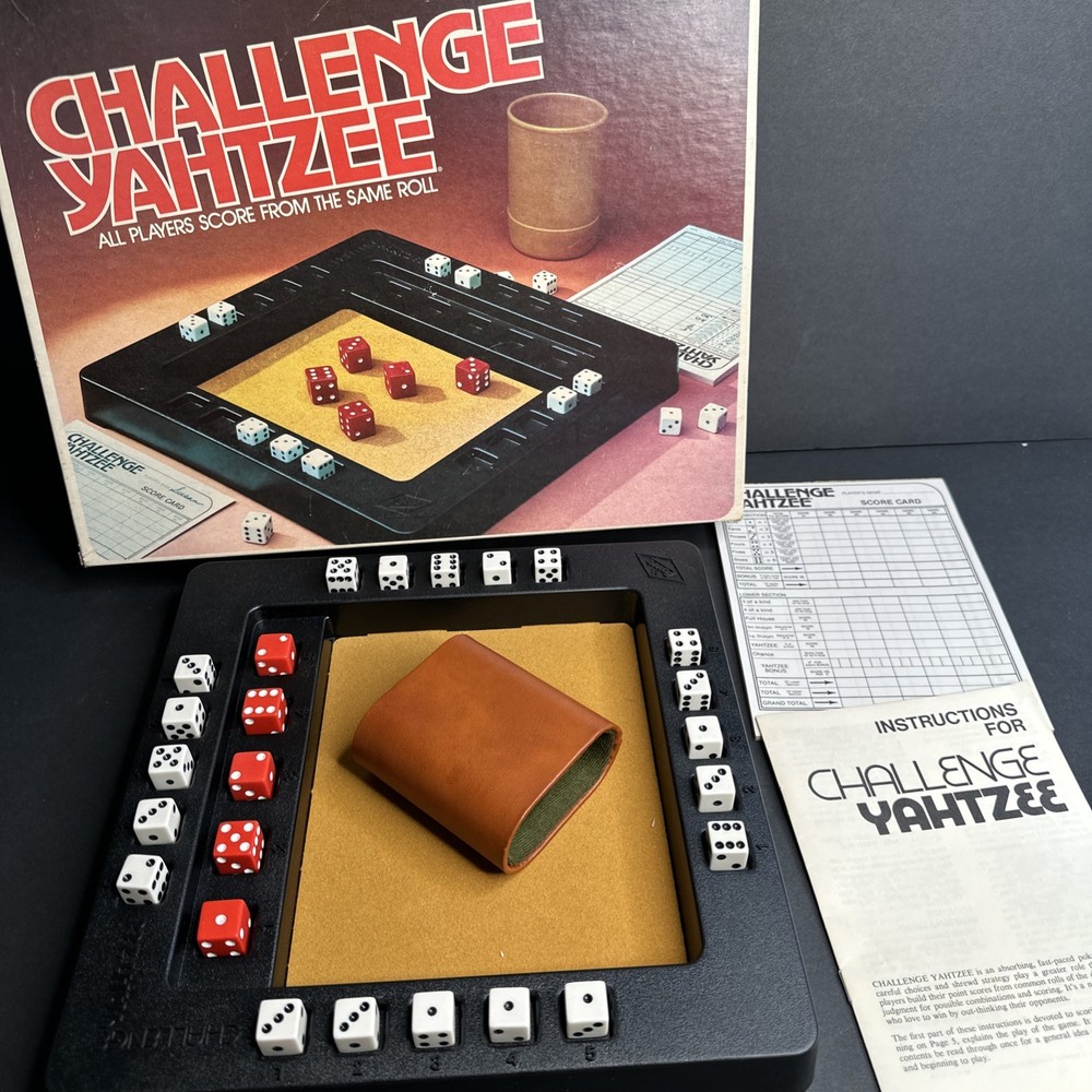 Challenge Yahtzee Dice Game E.S. Lowe Vintage COMPLETE Excellent Condition