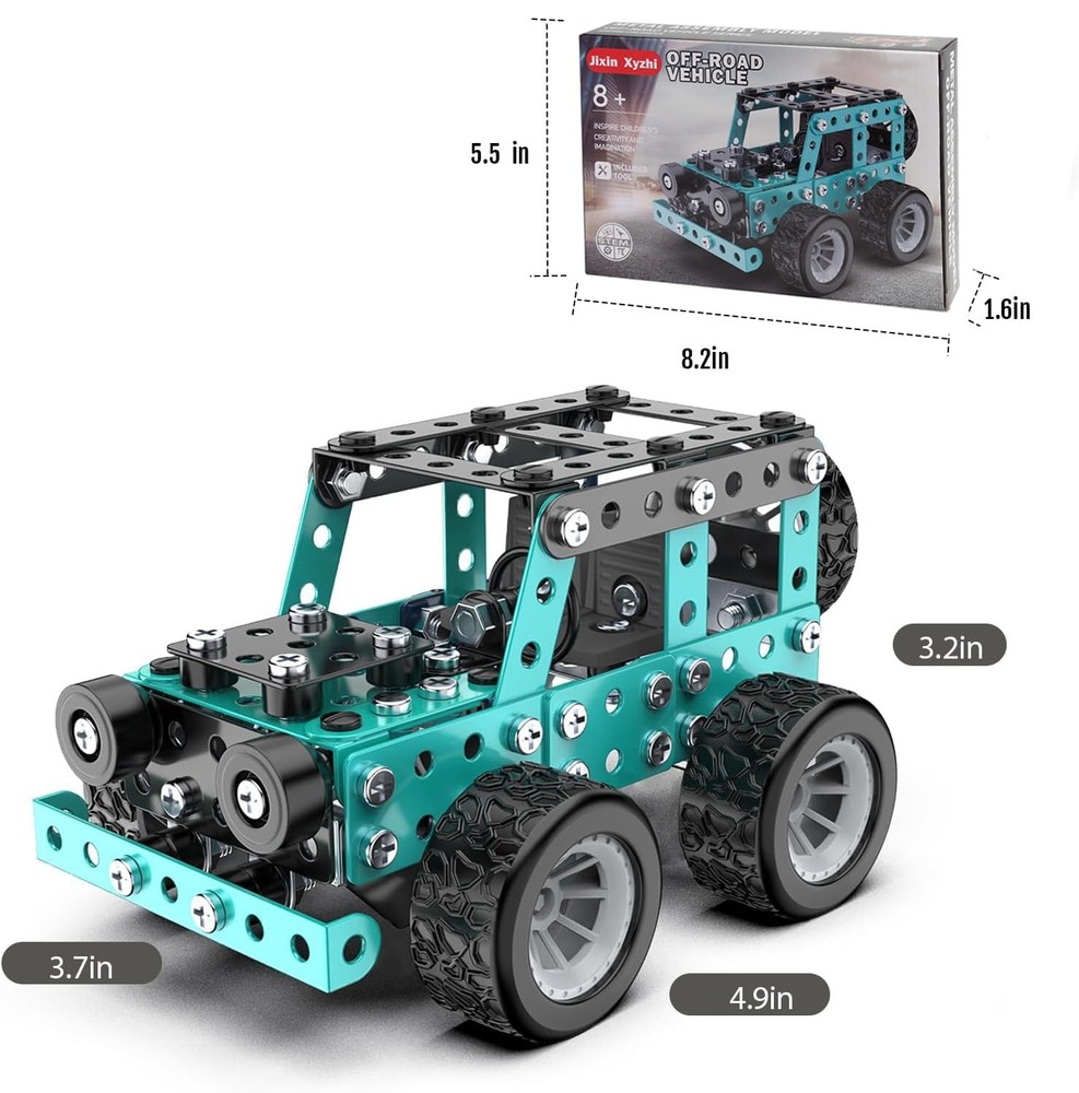 Buildable 3D Metal Engineering Kit 194-Piece STEM Set for Ages 8-16 Develops ...