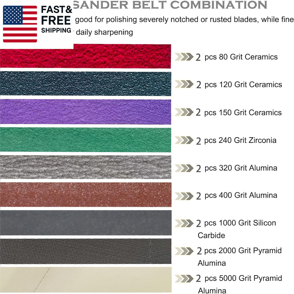 18 PCS 3/4" X 12" Replacement Knife Sharpener Sanding Belt Kit for Work Sharp Kn