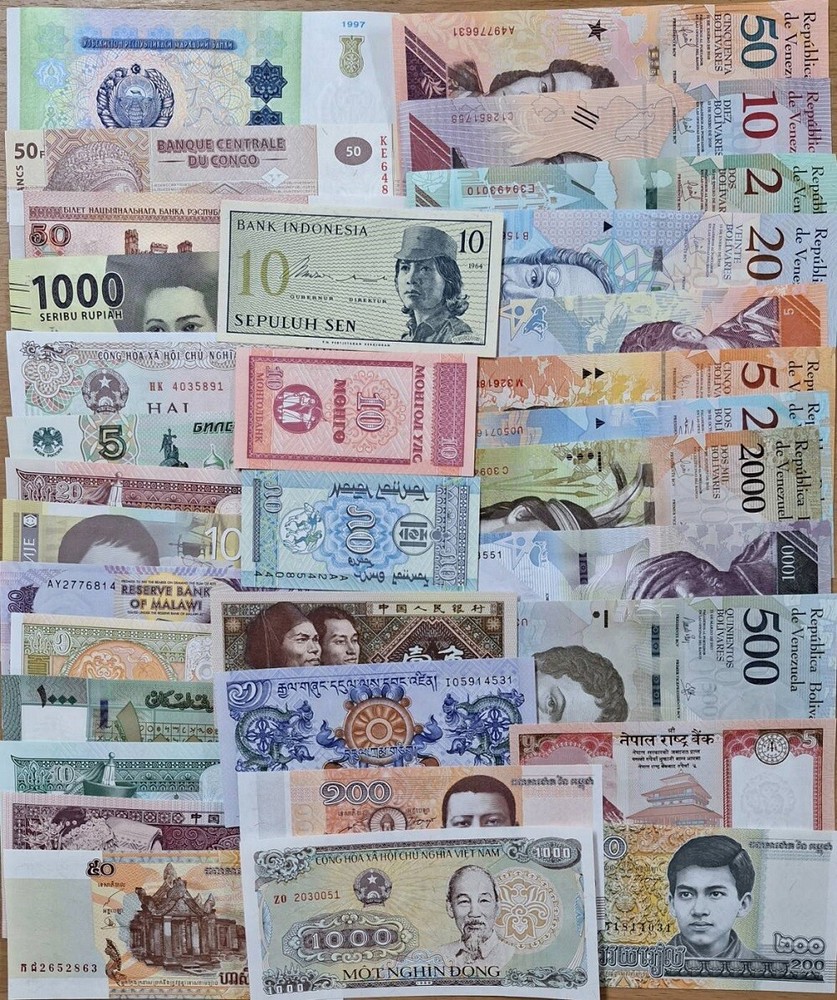 World Banknotes Lot Set 33 Pcs different notes ALL UNC