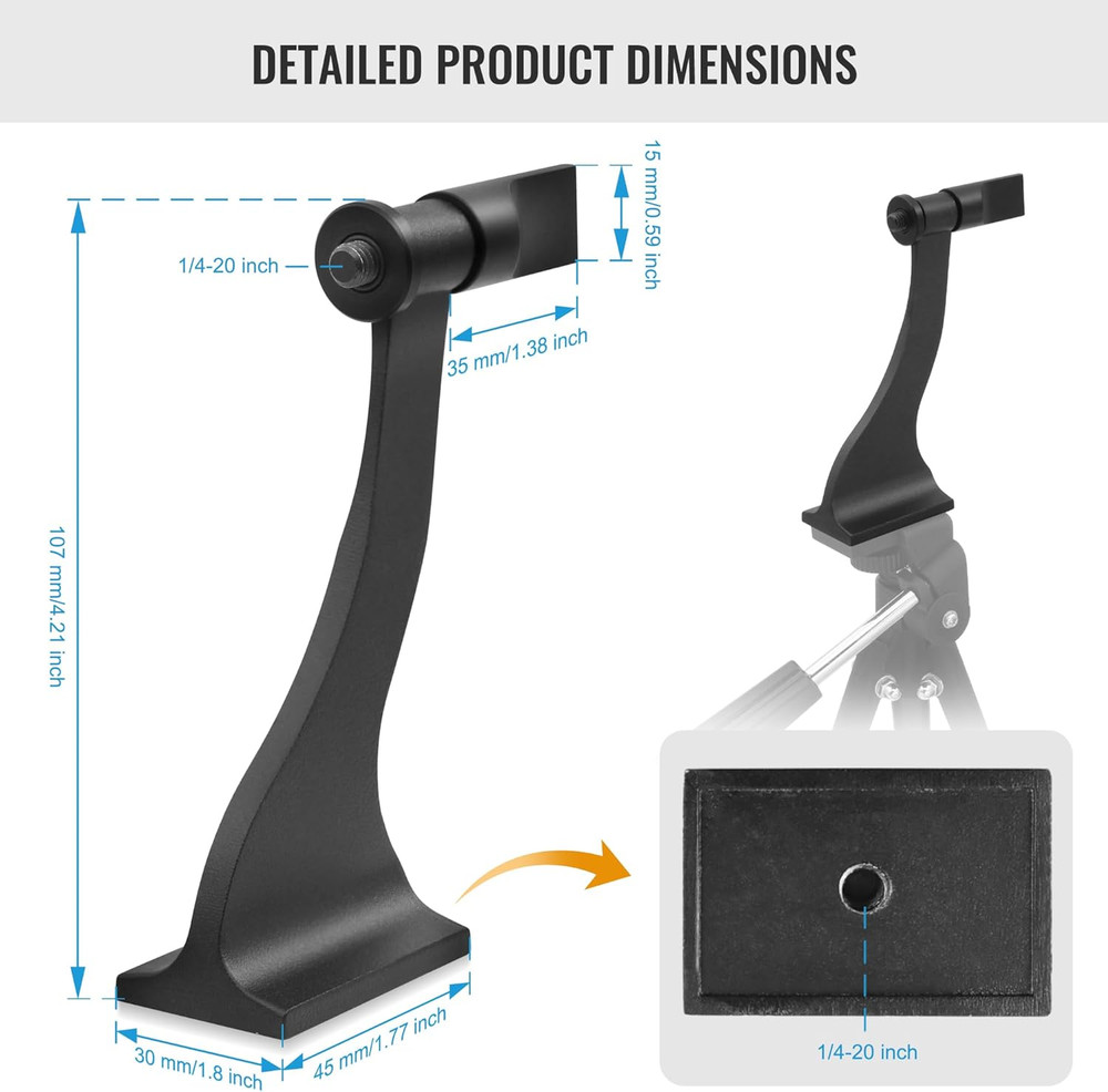 Binocular Tripod Adapter with Quick Release 1/4 Inch Threading Detachable Mount
