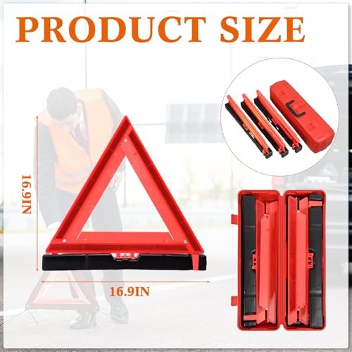 Pcs Warning Triangle Dot Approved Foldable Emergency Safety Triangles 18