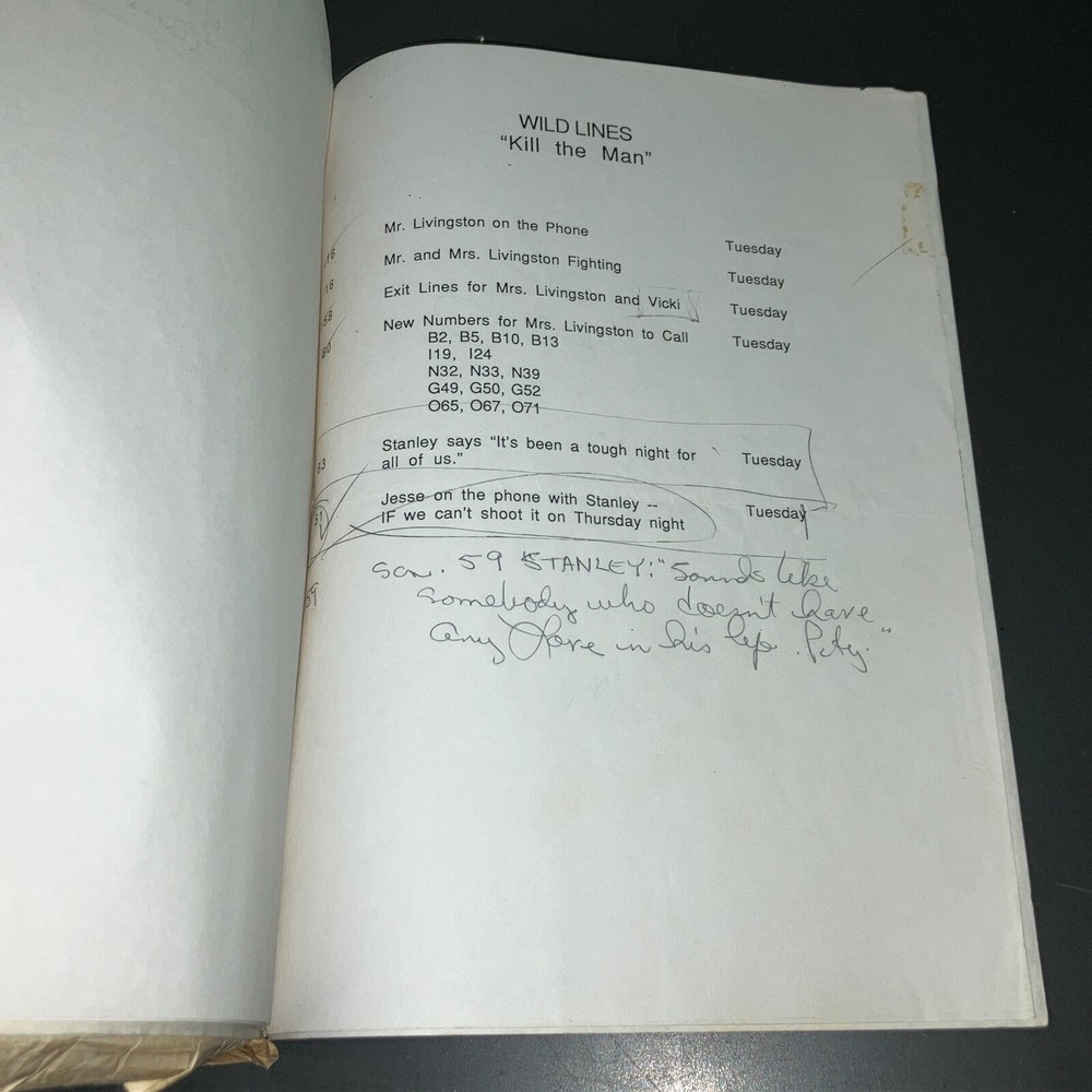 KILL THE MAN (7/10/98) Sound Mixer Prod. Final Draft w/Notes + COA!