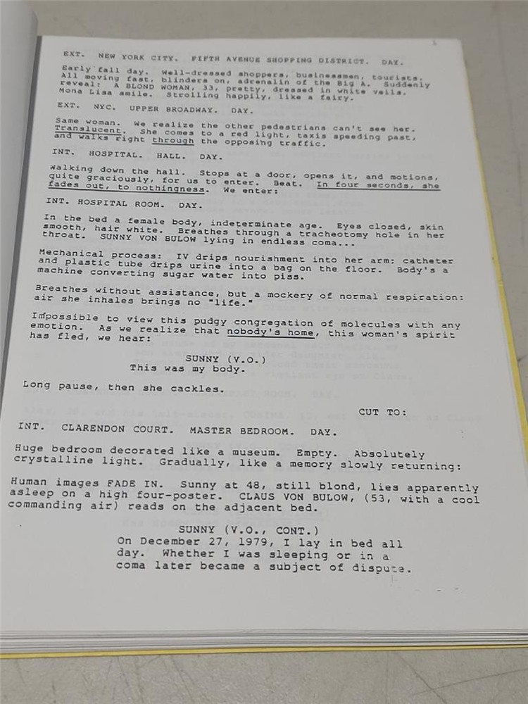Reversal of Fortune Final Revised Draft 1989 Screenplay Script by Nicholas Kazan