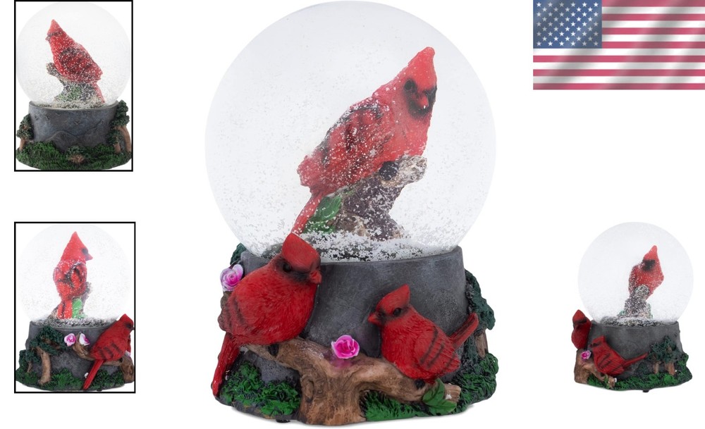Spring Blossom Cardinal Musical Snow Globe