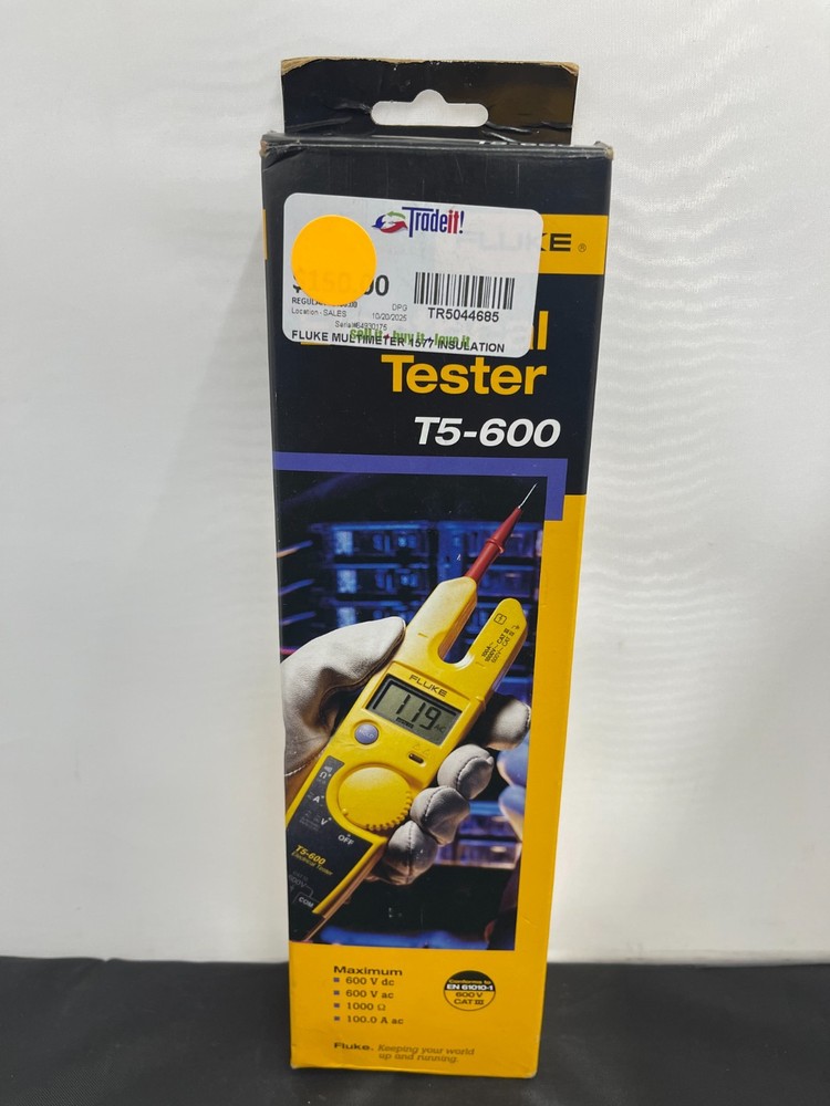 Fluke T5-600 Electrical Voltmeter, Continuity and Current Tester - Open Box