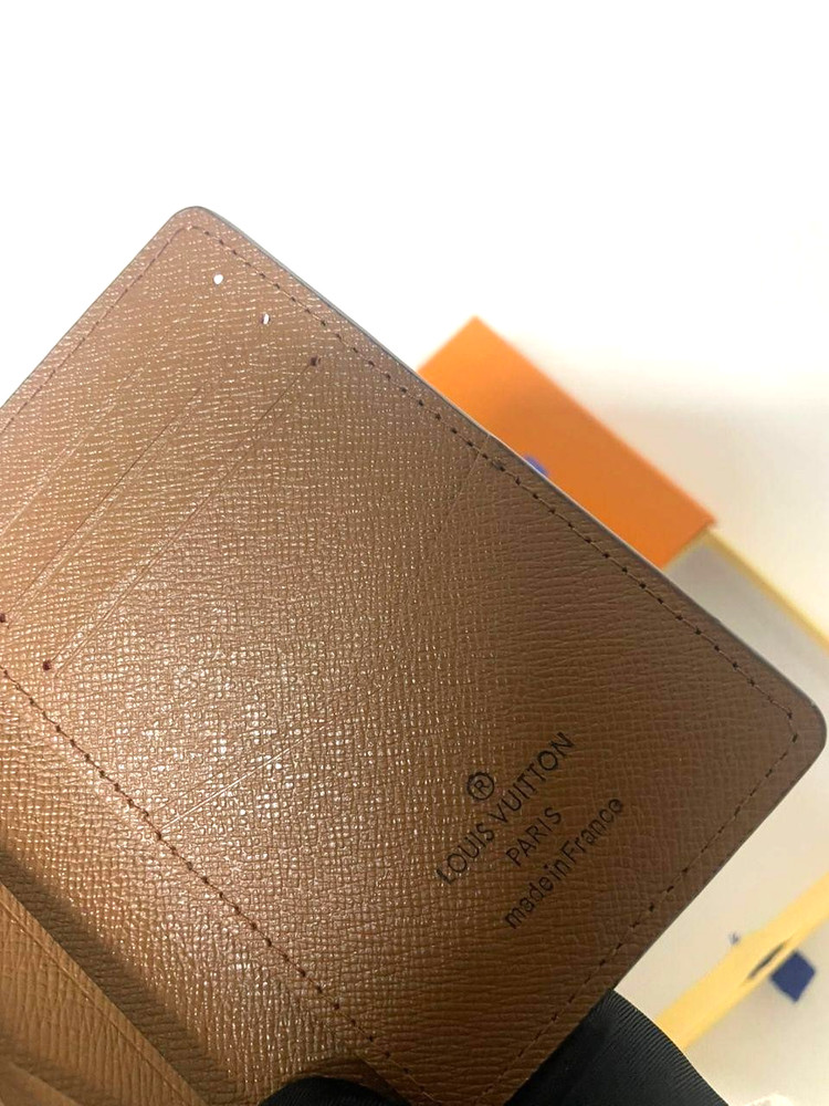 LV Louis Vuitton Pocket Organizer Monogram Eclipse Brown