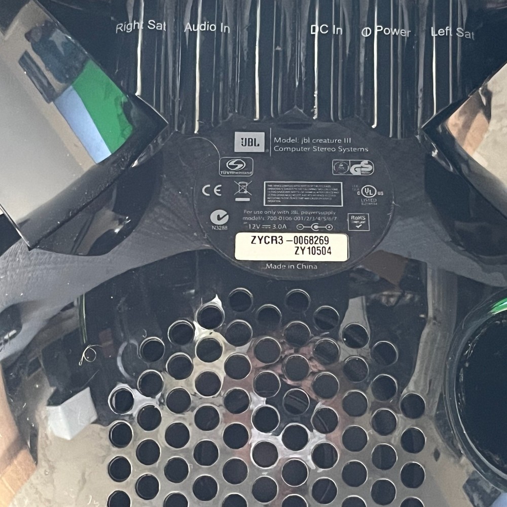 JBL Creature Speaker System 2.1 Subwoofer Desktop Speakers Complete Set Tested