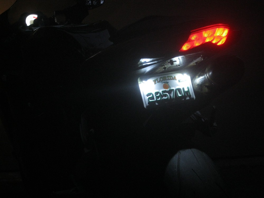 White two pieces Motorcycle LED License Plate Screw Bolt Light Package