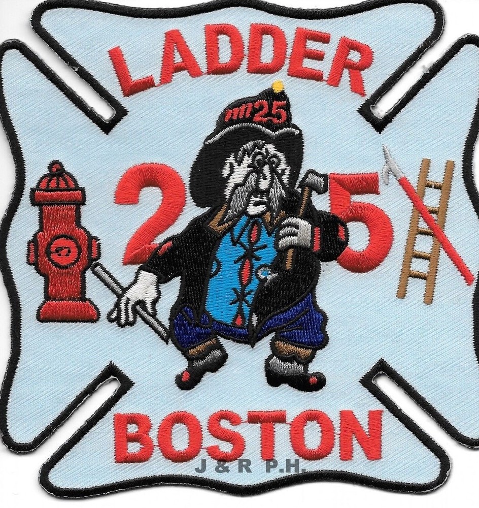 Boston  Ladder - 25, MA (5" x 5" size) fire patch