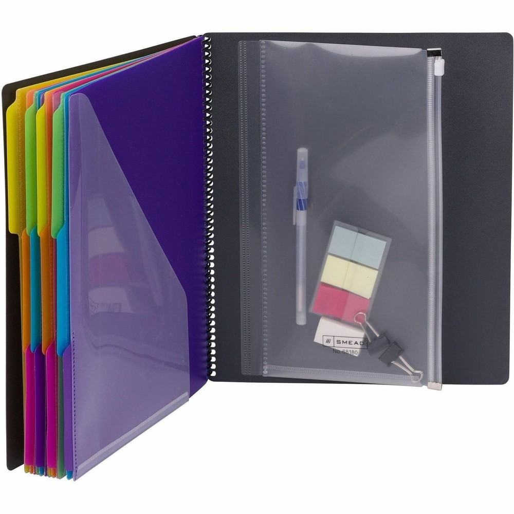 Project Organizer, 24 Pockets, Grey with Assorted Bright Tabs, Tear Resistant...