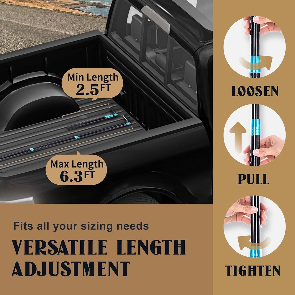 6.3 Ft Multi-Use Cargo Grabber - Portable Tool with Protective Covers for Trucks