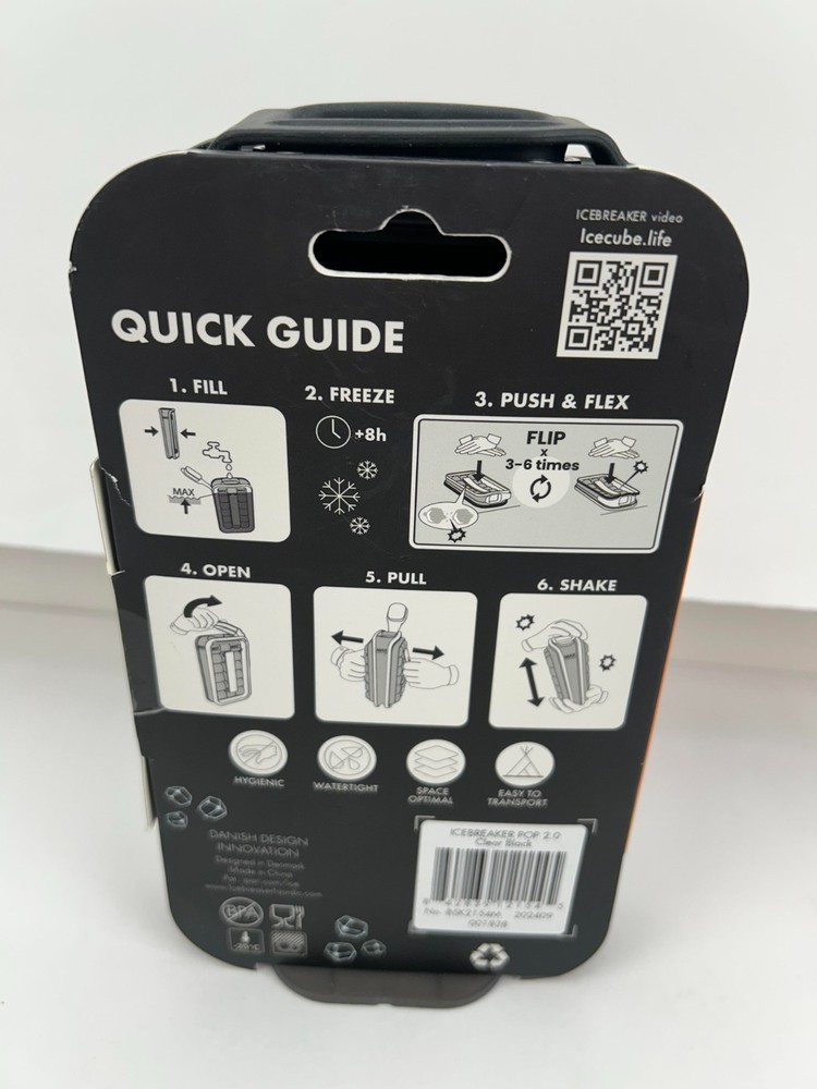 Icebreaker Pop Clear Black Ice Cube Maker/Pack New in Package