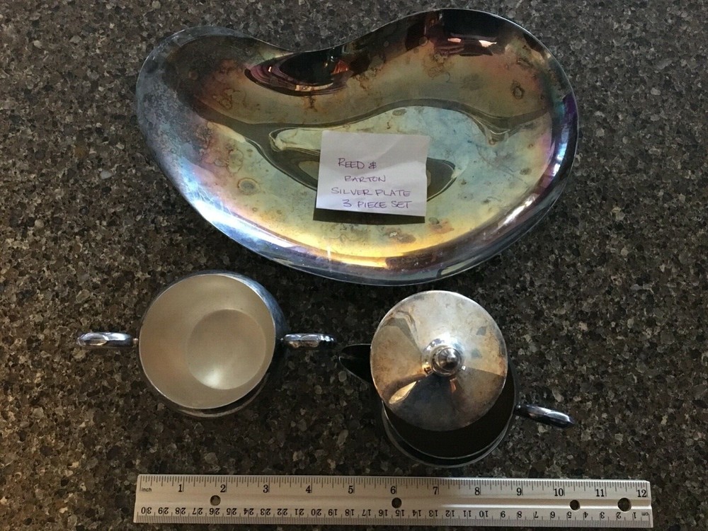 Vintage Reed & Barton Creamer Sugar Bowl Set Silverplate Set