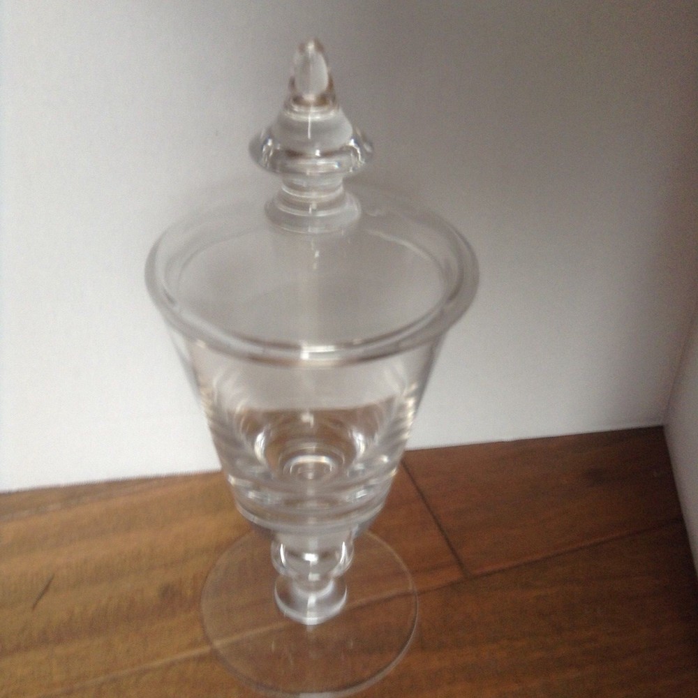 Val St. Lambert Candy Jar signed about 12" Tall [with lid] SIGNED