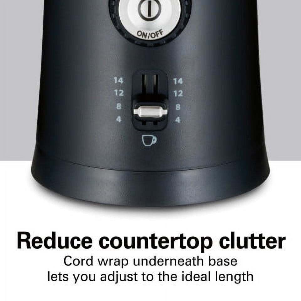 Custom Grind Coffee Grinder Removable Grinding Bowl Adjustable 14 Cups Black