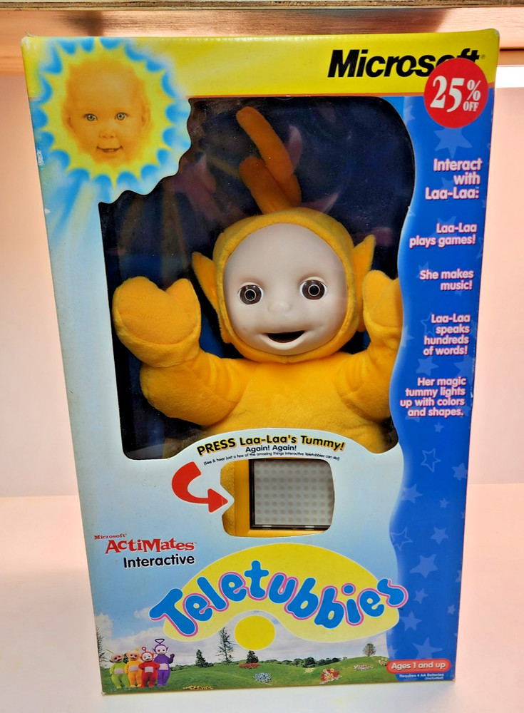 ActiMates 1998 Microsoft Interactive Teletubbies Laa-Laa with Box Tested Works
