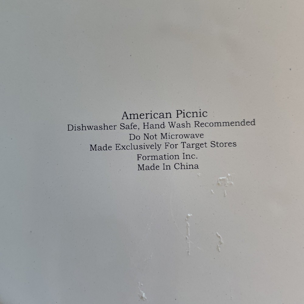 4 American Picnic Enamelware 9” Plates
