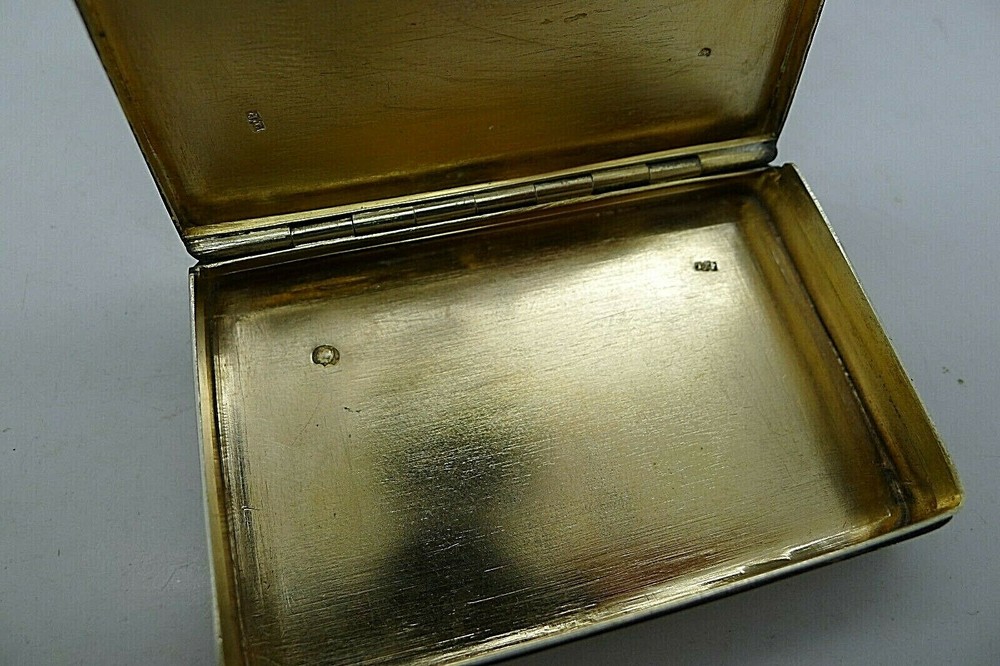 CZECHOSLOVAKIA RARE c.1880 SOLID SILVER DOUBLE SIDED SNUFF BOX RARE FIND