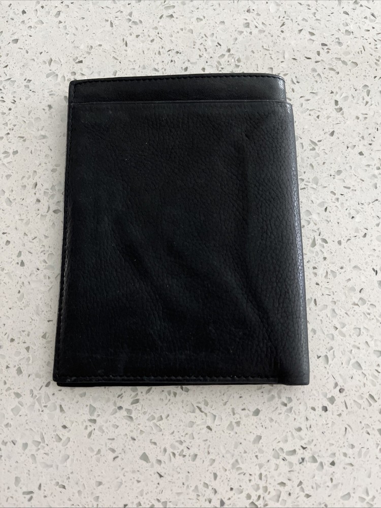 Buxton Black Leather Passport Wallet
