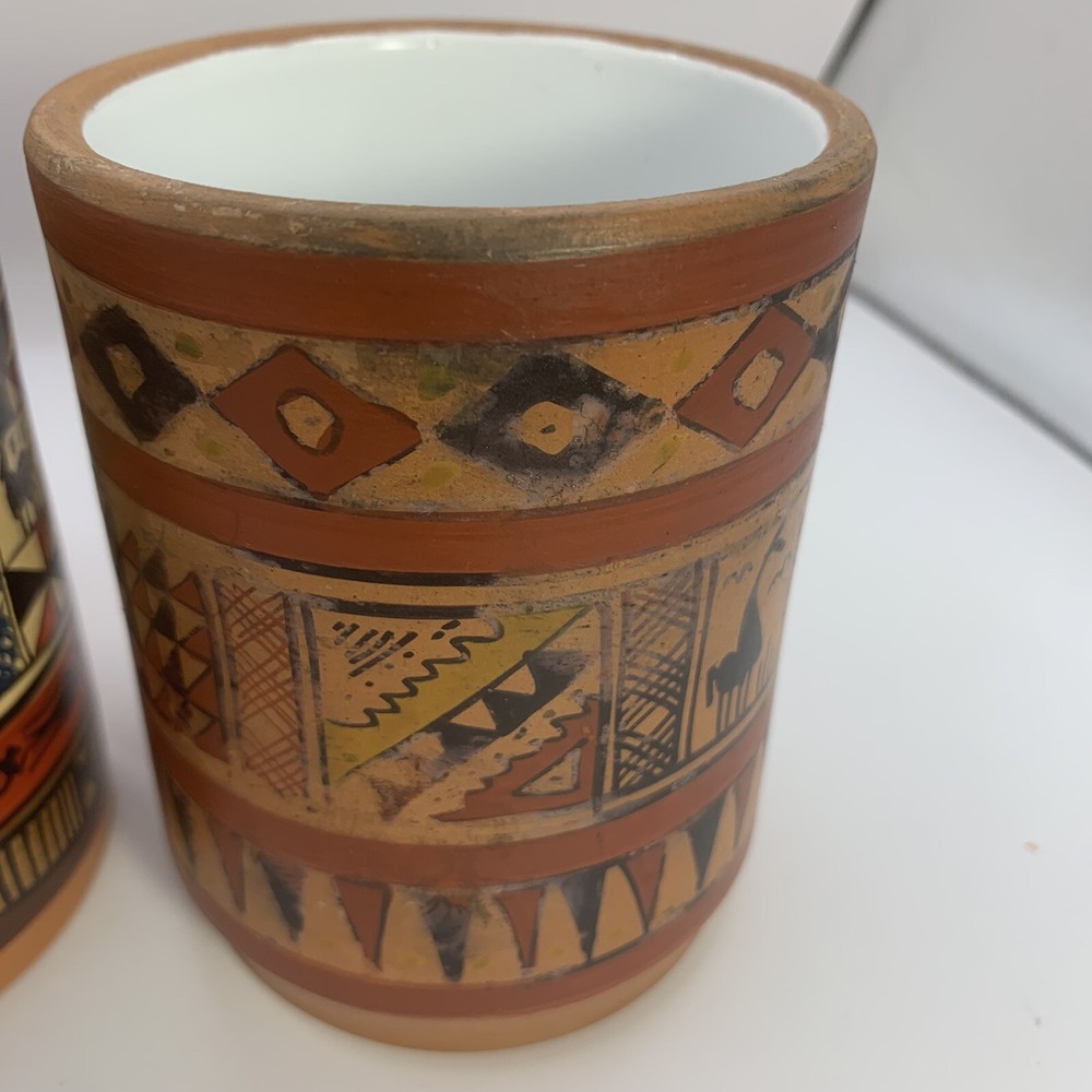 Pair Of Peruvian Terracotta Mugs