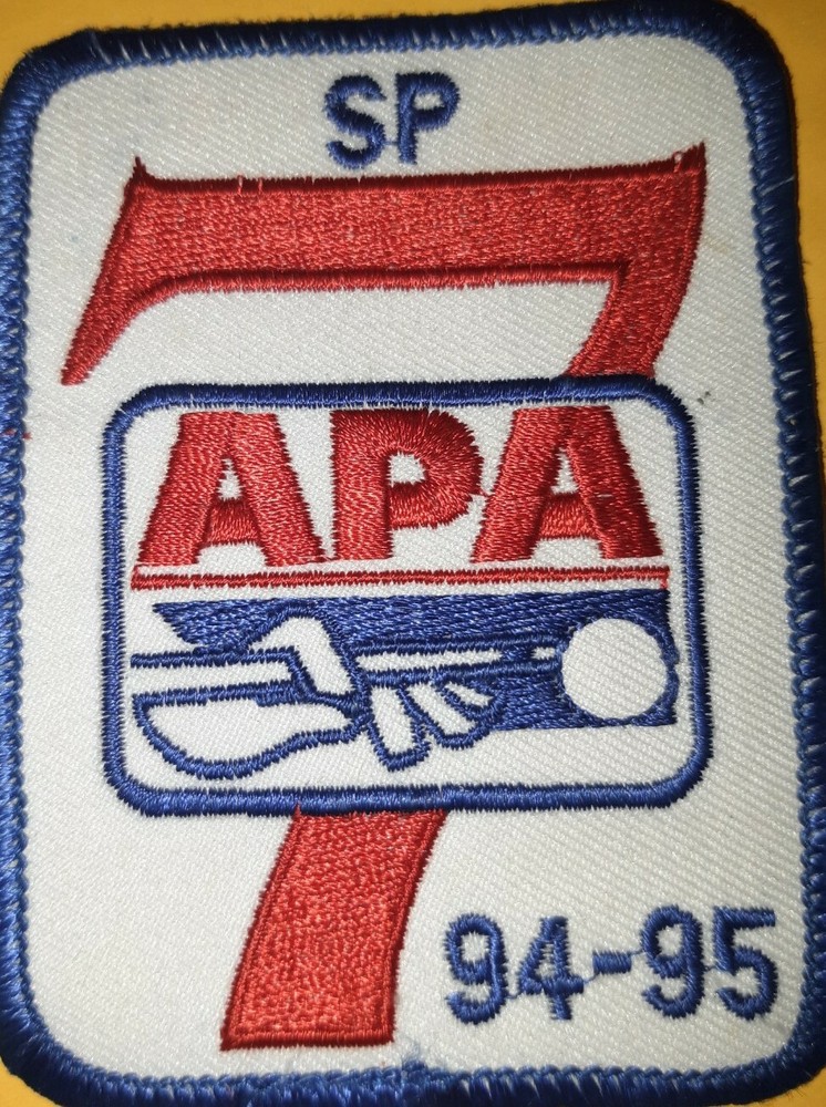 🔥💥APA SKILL LEVEL 7 PATCH AMERICAN POOLPLAYERS 1994-1995👀🎱💥🔥