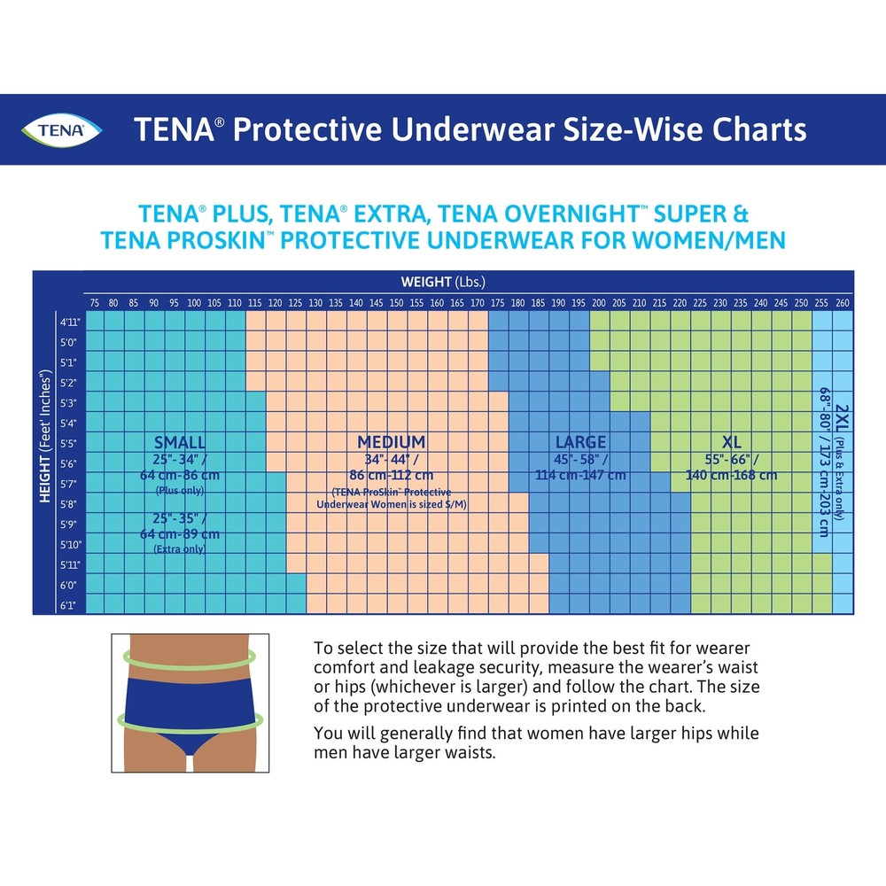 TENA Disposable Underwear Large 56 Ct