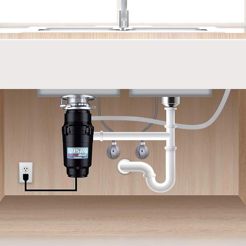 Compact 1/2 HP Garbage Disposal Continuous Feed Torque Master Grinding System US