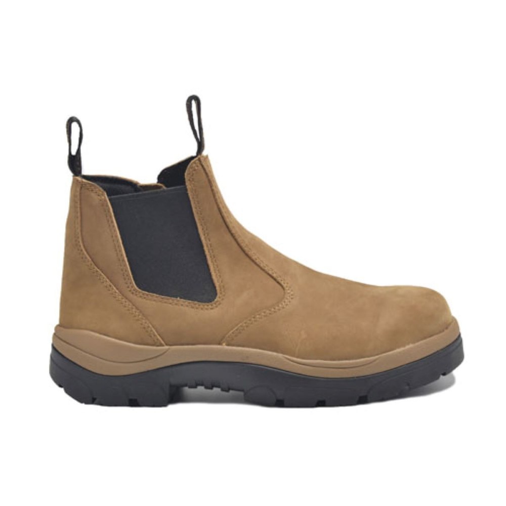 Wide Load 390TZN - Soft Toe Taupe Elastic Sided Boot + Zip