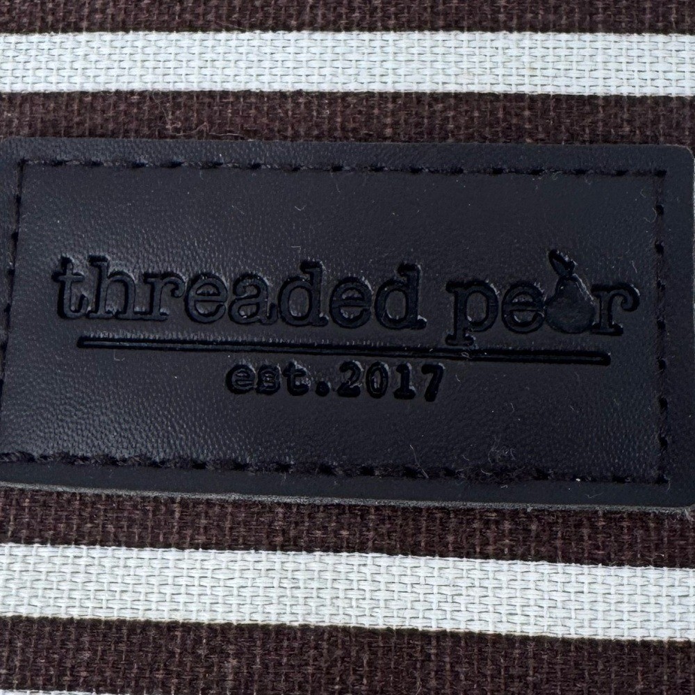 Threaded Pear Striped Tote Bag with Rope Handles