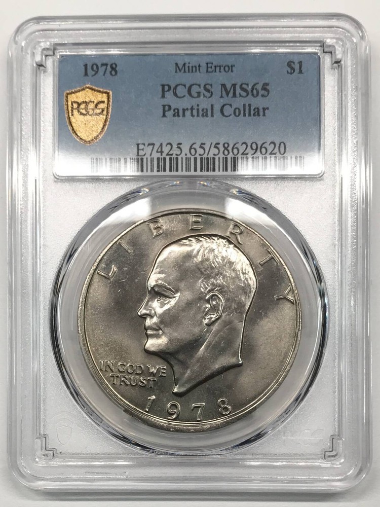 1978 P Clad Ike Eisenhower Dollar PCGS MS-65 *Partial Collar Mint Error*
