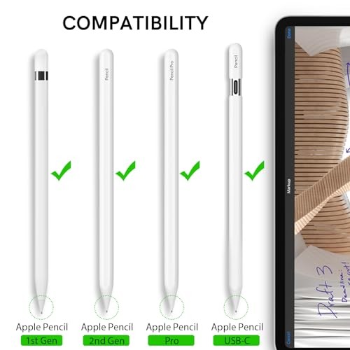 3 Pack Replacement Tips Compatible with Apple Pencil White Pink Lavender