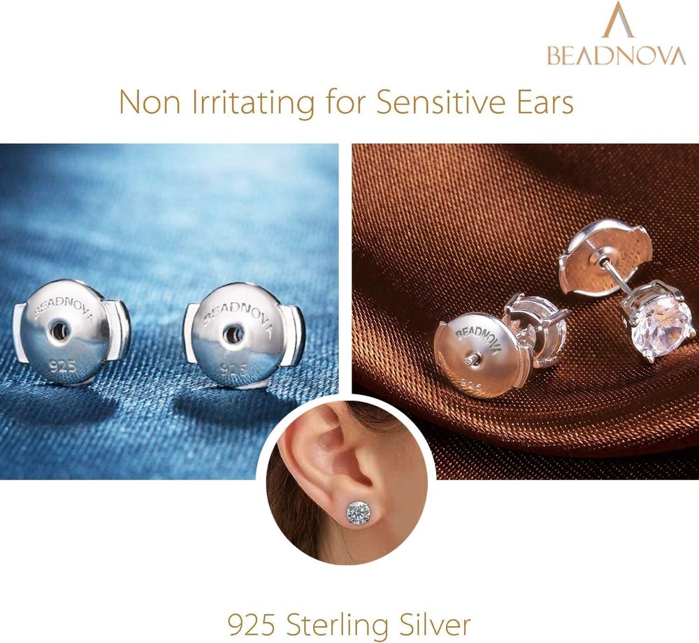 Locking Earring Backs 925 Sterling Silver Secure Earring Backs Locking
