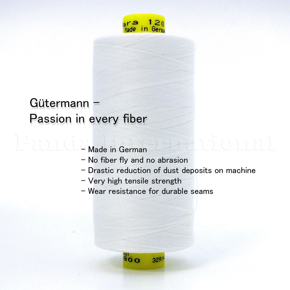 GUTERMANN Mara 120 TEX 25 POLYESTER THREAD 1094 yard/spool Col:800 10 spools