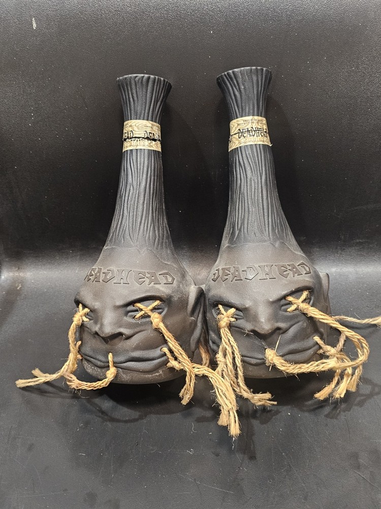2 Deadhead Rum Tsantsa Empty Bottle Large Second Edition 750ml Shrunken Head