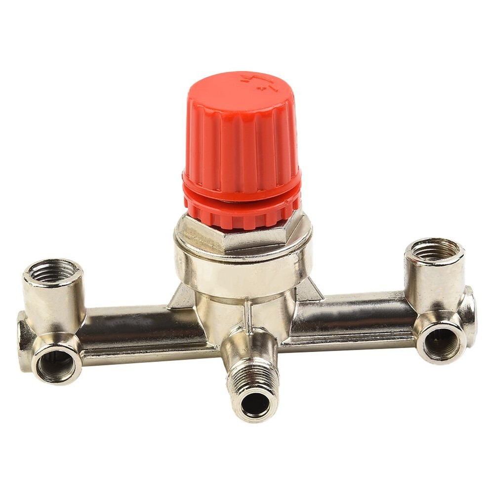1*Double/Outlet Tube Air Compressor Switch Pressure Regulator Valve Fitting Part