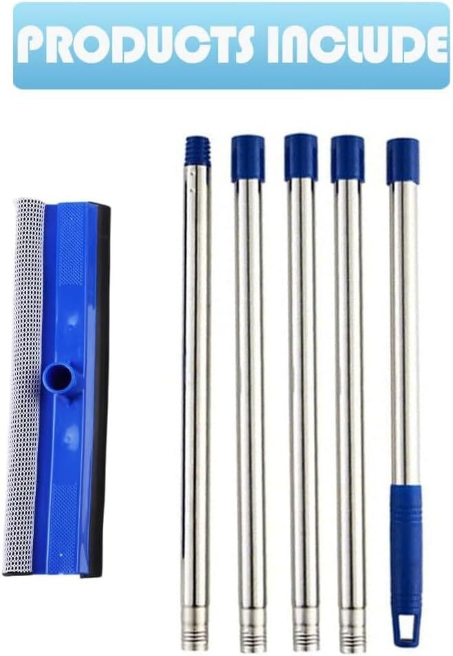 72 Window Squeegee for Window Cleaning - Long Handle Window Cleaner Tool with R