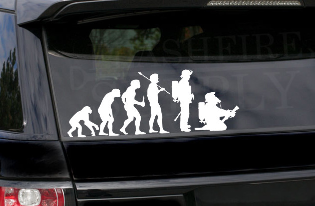 Firefighter Human Evolution Window Decal Sticker Gift Evolution humaine Pompier