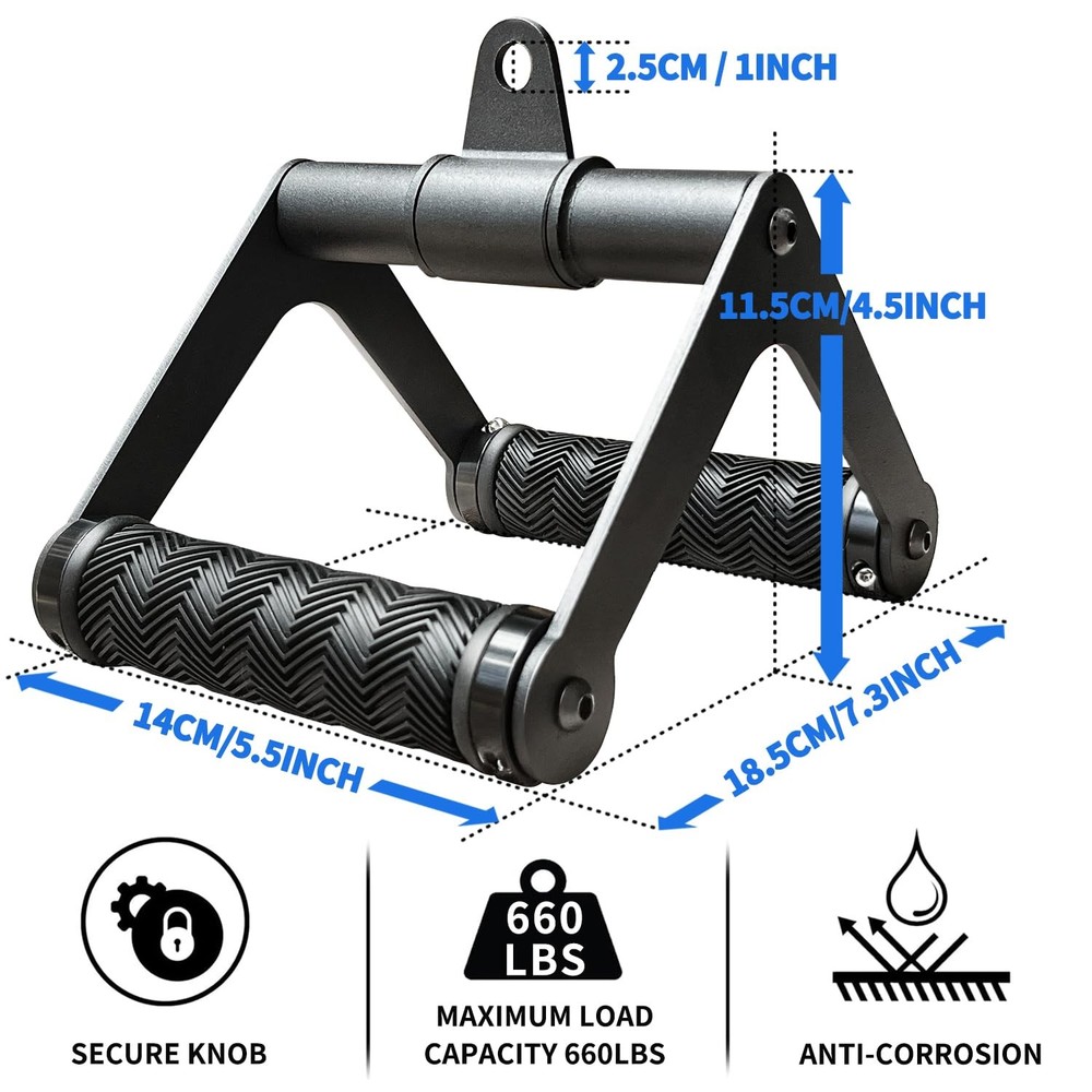 Berufexp Double D Handle 360 Rotataing Cable Row Attachment for Cable...