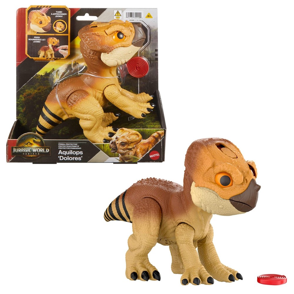Mattel Jurassic World Rebirth Primal Protector Aquilops Dolores Interactive