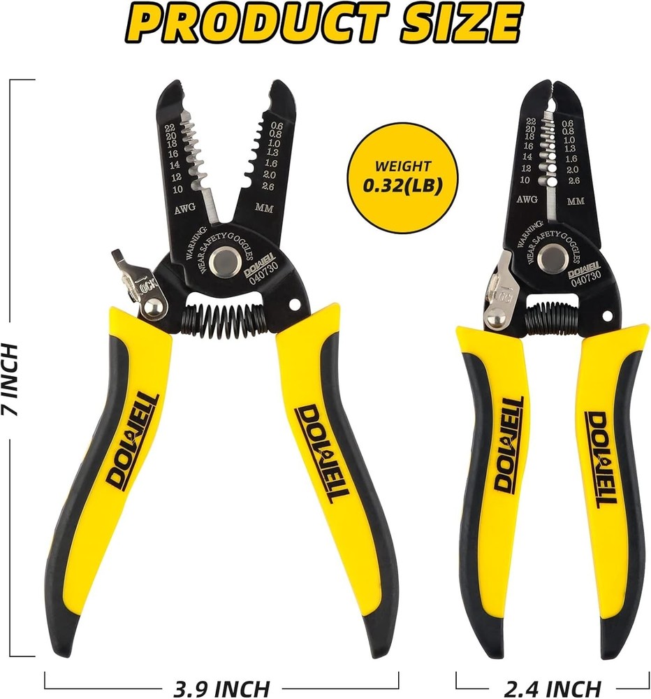 Compact Stainless Steel Wire Stripper with Multi-Function Capability - 7x2.32in