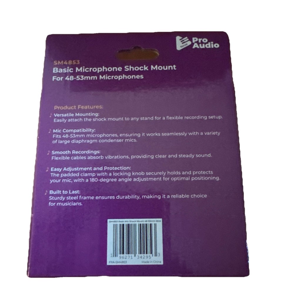 FocusProAudio Basic Microphone Shock Mount for 48 53mm Microphones