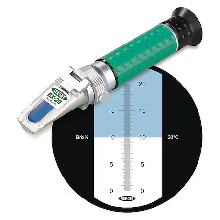 Vee Gee Bx-20 Refractometer, Brix, 0 To 20 Perc