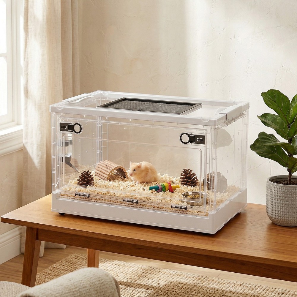 Hamster Cage, Stackable Gebril Cage with Front Door, White