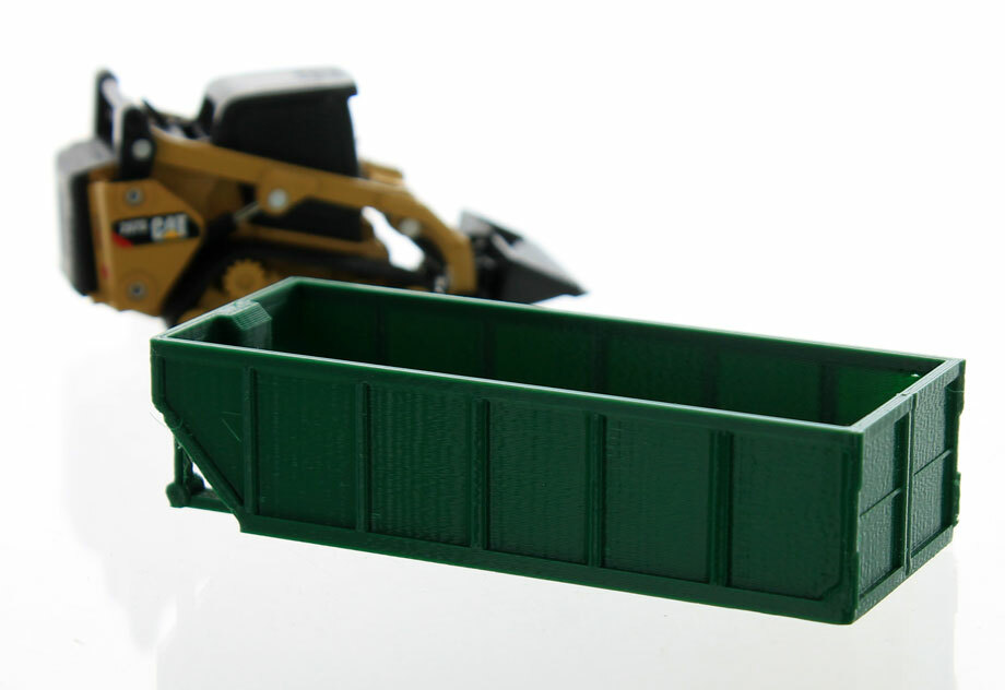 1:64 GREEN Rolloff Type Dumpster Plastic 3D to Scale Diorama Layout Accessory