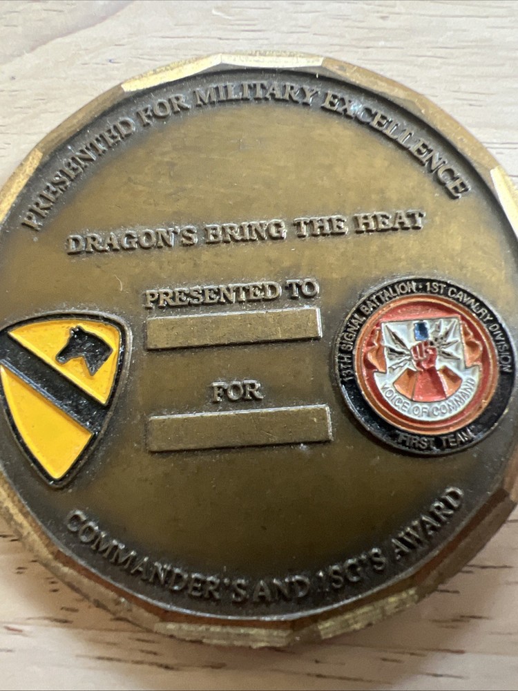 Delta Dragons Challenge Coin Commander’s And ISG’s Award